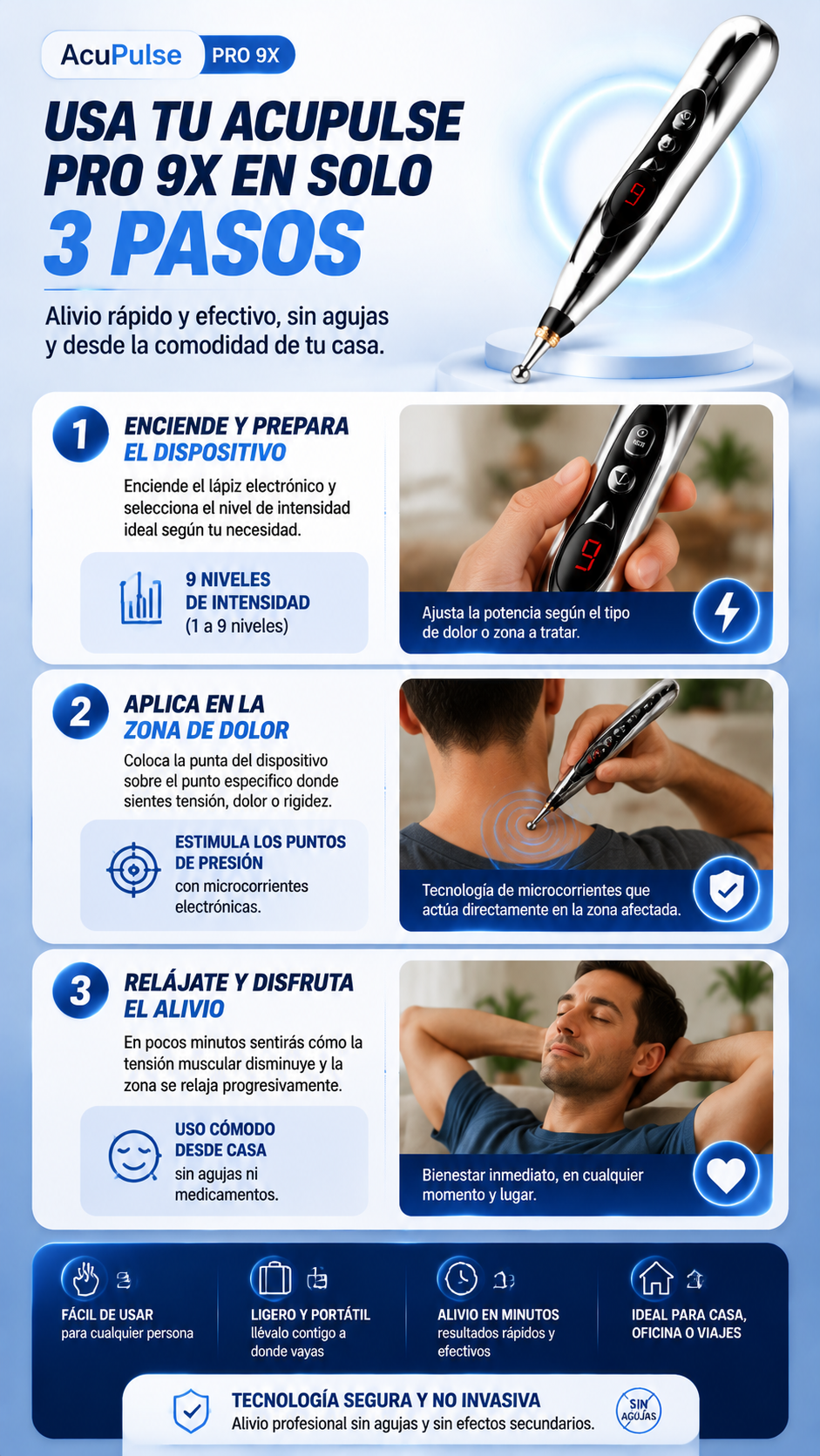 Olvida el dolor y Recupera tu vida con AcuPulse Pro 9X ¡POR TAN SOLO $74.990 COMPRANDO YA!