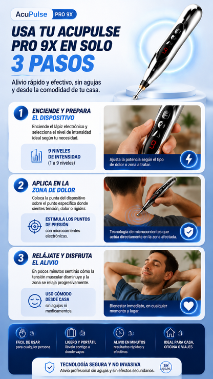 Olvida el dolor y Recupera tu vida con AcuPulse Pro 9X ¡POR TAN SOLO $74.990 COMPRANDO YA!
