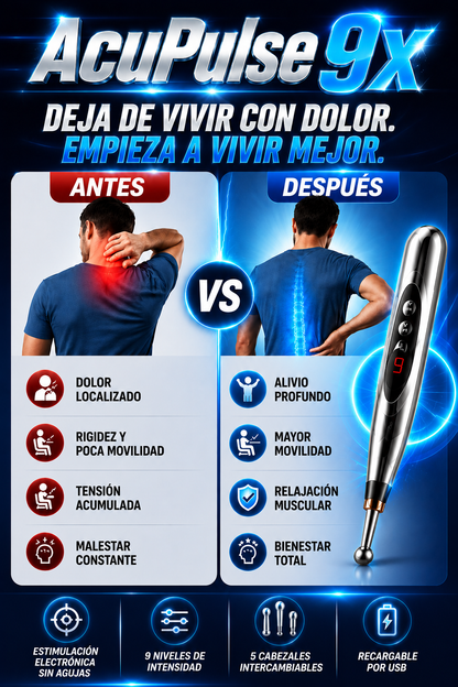 Olvida el dolor y Recupera tu vida con AcuPulse Pro 9X ¡POR TAN SOLO $74.990 COMPRANDO YA!