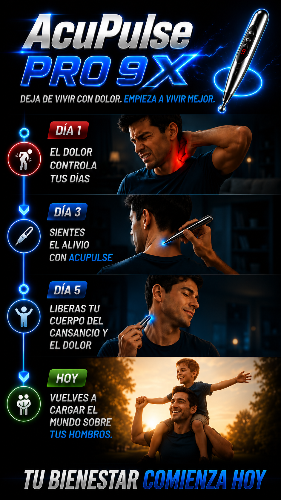Olvida el dolor y Recupera tu vida con AcuPulse Pro 9X ¡POR TAN SOLO $74.990 COMPRANDO YA!
