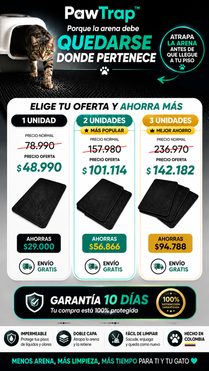 Porque la arena debe quedarse donde pertenece con PawTrap ¡POR TAN SOLO $48.990 COMPRANDO YA!