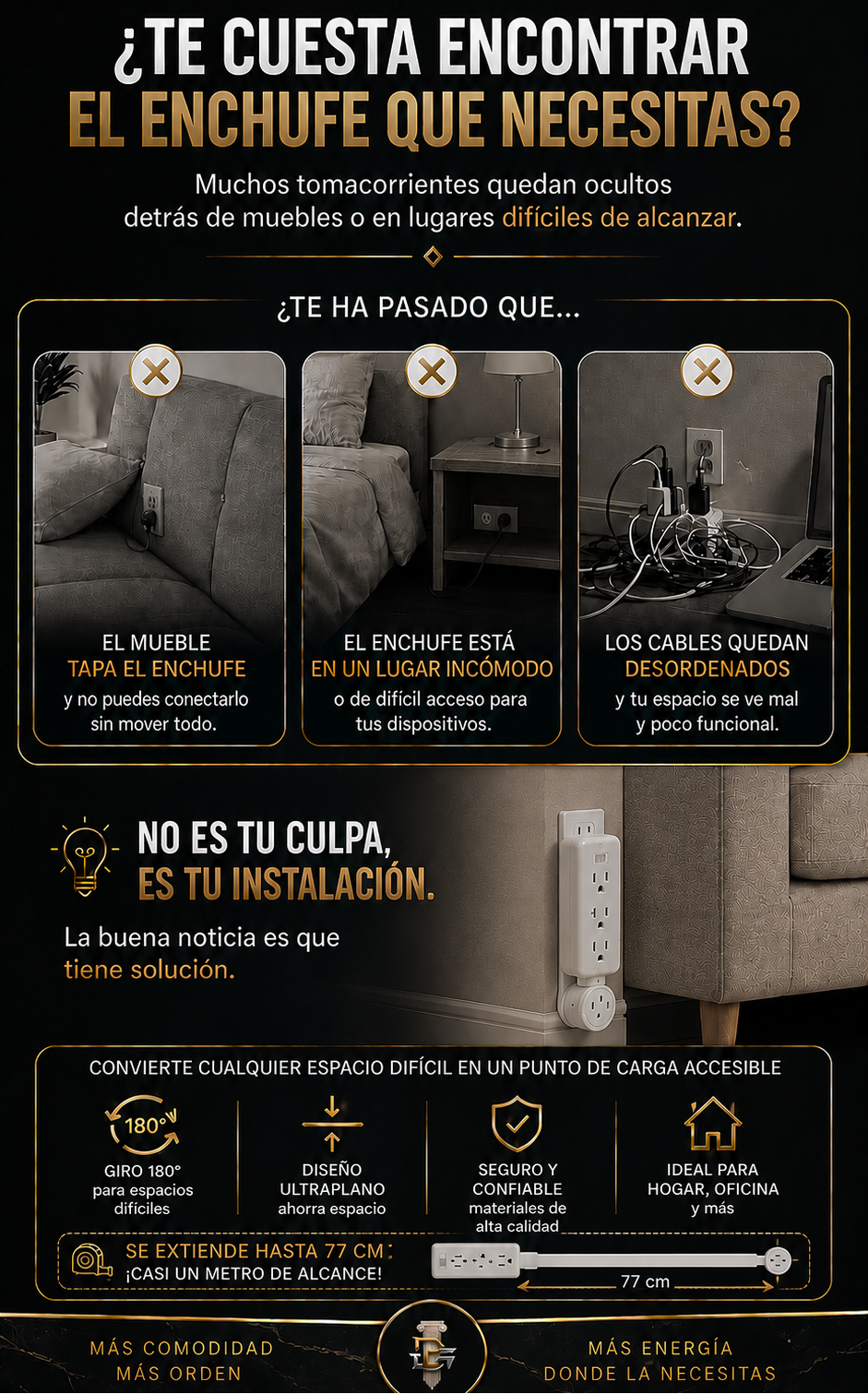 Olvídate de los enchufes incómodos con el PowerFlex 180° ¡POR TAN SOLO $119.990 COMPRANDO YA!