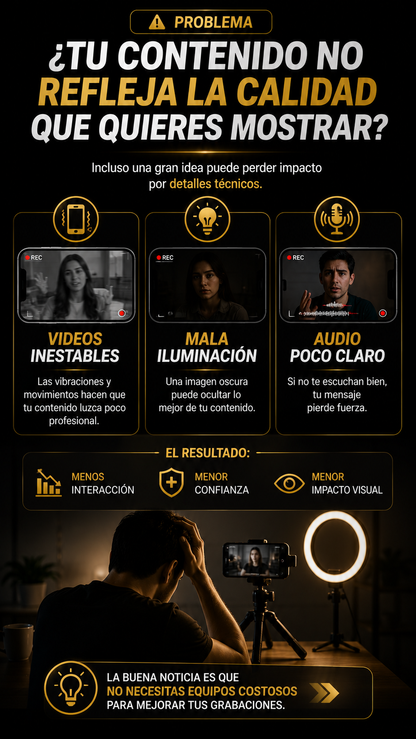 Lleva la calidad de las grabaciones a otro nivel con el KIT CREATOR PRO 3 en 1 ¡POR TAN SOLO $69.990 COMPRANDO YA!